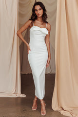 This Magic Moment Bow Bust Midi Dress White