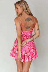 Well Versed Cowl Neckline Flounce Romper Lily Pink
