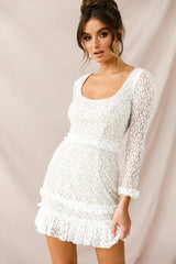 Birkin Long Sleeve Sheath Dress White