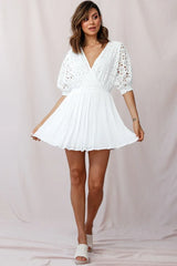 Indi Broderie Anglaise Swing Dress White