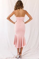Prom Queen Bandeau Midi Dress Blush