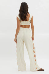Maghan Side Print Long Pants Beige