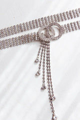Vera Rhinestone Belt Silver