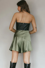 Gwyneth Flounce Mini Skirt Khaki