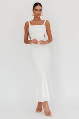 Dream Crush Lace-Up Back Maxi Dress White