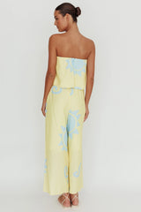 Nectar Sun Print Wide Leg Pants Yellow