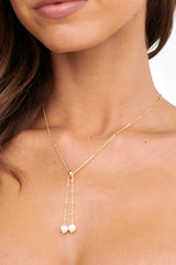 Esme Pearl Drop Necklace Gold