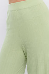 Rossana Long Knit Pants Sage