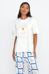 LOST IN LUNAR Ride The Wave Tee White