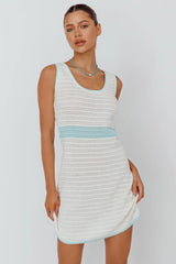 Mica Low Back Crochet Mini Dress