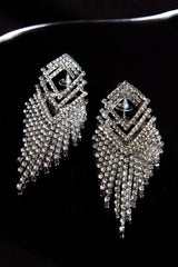 Kate Diamante Kite Drop Earrings Silver