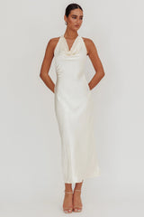 Element Halterneck Maxi Dress Champagne