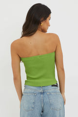 Flora Strapless Knit Top Green