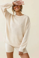 Denver Long Sleeve Knit Sweater Cream