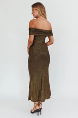 Kailey Off-Shoulder Maxi Dress Spangle Black