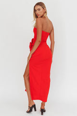 No Competition Oversized Flower Maxi Dress Red