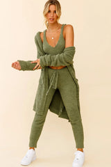 My Girl Fuzzy Knit Jogger Pants Sage