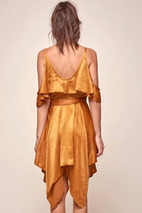 Darby Manhattan Off The Shoulder Dress Tan