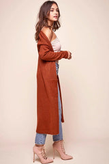 Brookhaven Cafe Long Sleeved Cardigan Rust