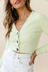 Dusky Nights Fuzzy Knit Cardigan Mint