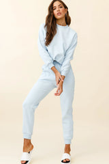 Monterey Long Sleeve Pull String Sweater Blue