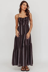 Doe Tied Bust Maxi Dress Black