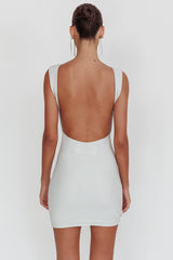 Ayda Backless Mini Dress Silver