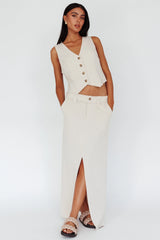 Jaina Button Front Vest Top Seashell