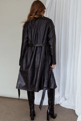 Wilhelmina Long Jacket Embossed Black