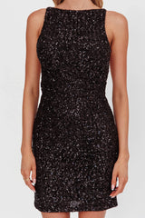Helsi Backless Mini Dress Sequin Black