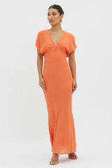 Dare To Live V-Neck Maxi Dress Orange