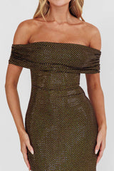 Kailey Off-Shoulder Maxi Dress Spangle Black