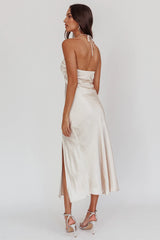 Kindred Spirit Strapless Gathered Bust Midi Dress Champagne