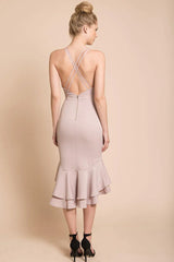 Avery Thin Strap Wedding Guest Dress Blush