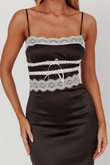 Kellan Lace Trim Maxi Dress Black