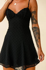 Good Morning Angel Ruched Bust A-Line Dress Black