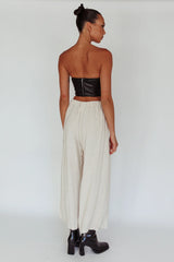 Backstage Pleated Wide Leg Pants Oat
