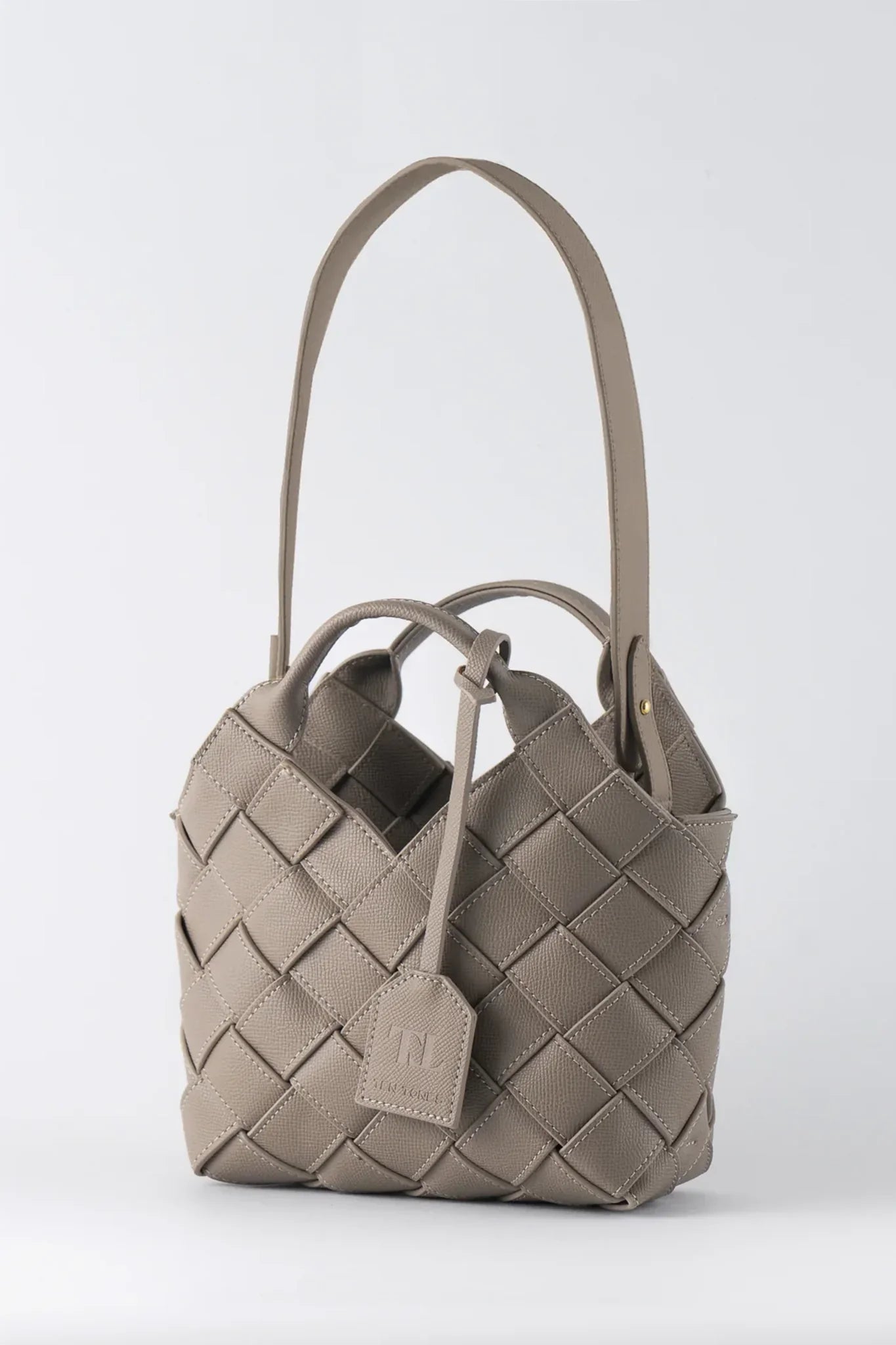 TEN TONES Clementine Woven Mini Tote Beige