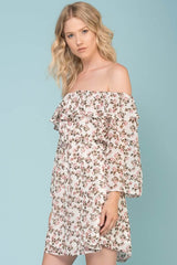 Emmie Floral Brunch Day Dress White