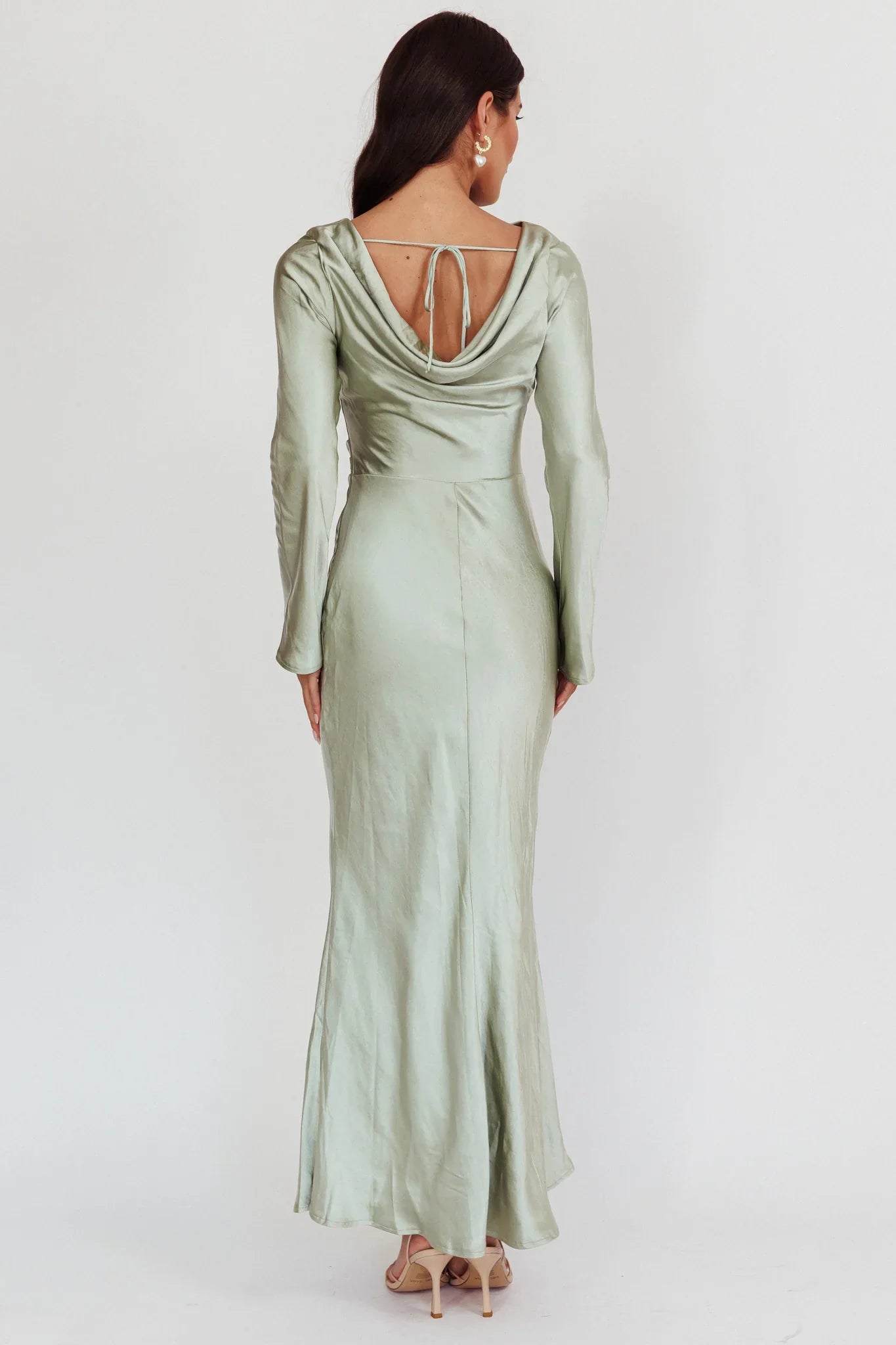 Loveland Cowl Back Midi Dress Sage