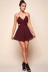 Nevaeh Thin Strap Party Romper Plum