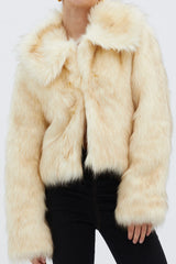 Nordic Faux Fur Collared Jacket Cream