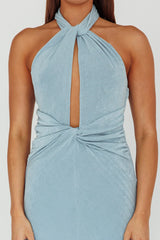 Ileana Twist Bodice Maxi Dress Light Blue