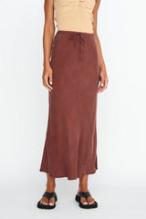 Merisa Drawstring Midi Skirt Choco