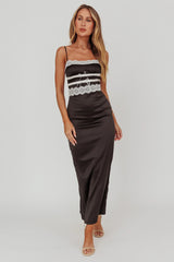 Kellan Lace Trim Maxi Dress Black