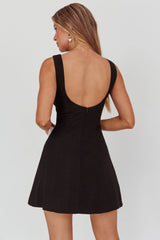 Ascott Bow Slit Mini Dress Black