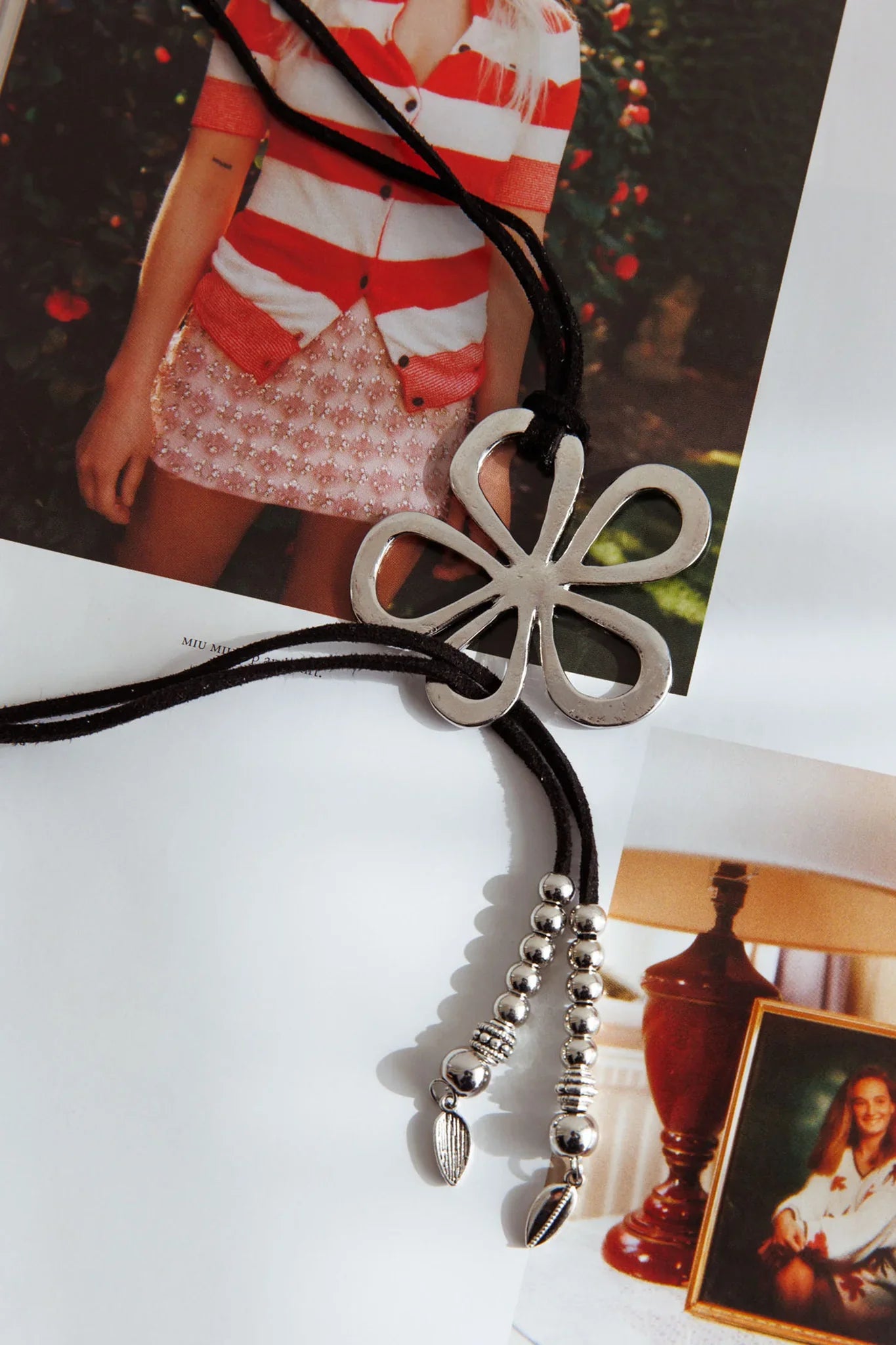 Blooming Flower Pendants Necklace Silver