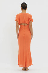 Dare To Live V-Neck Maxi Dress Orange
