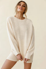 Denver Long Sleeve Knit Sweater Cream