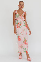 Second Chances Ruffle Trim Maxi Dress Lily Orange
